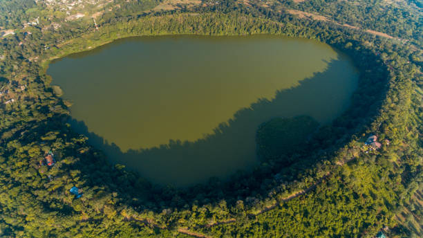 Aerial view of the lake Duluti